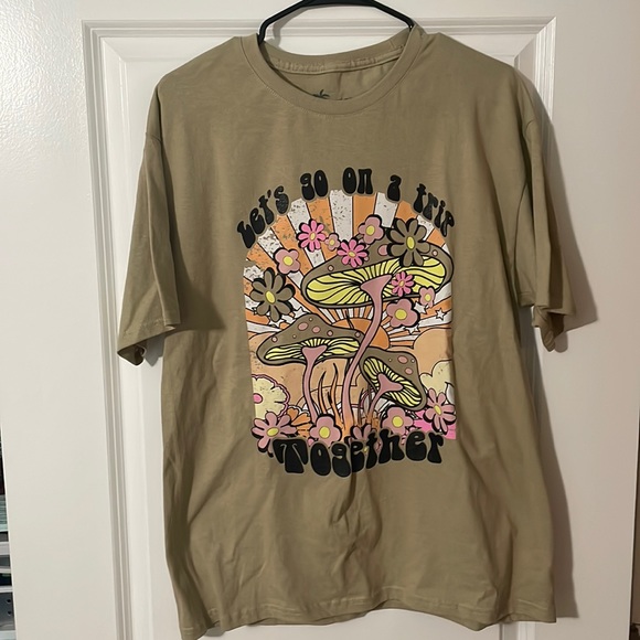 BRAND NEW Let’s Go On A Trip Together mushroom Tee - Picture 1 of 4